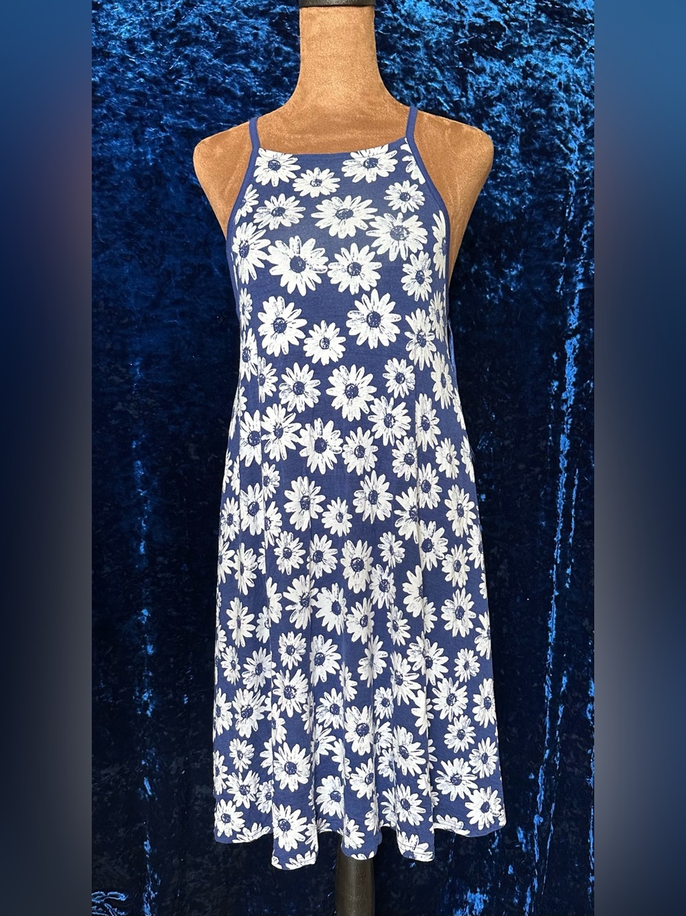 Swing Dress Navy Blue Daisy Print Dress NWT